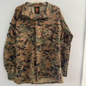 American Apparel USMC Marines Shirt Jacket Green Digital Camo Size Medium Long